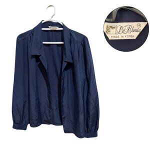 Vintage La Blouse Blue Button-Up Top Size 14